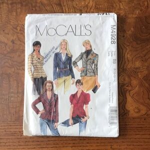 UNCUT McCall's M4928 Jacket Sewing Pattern Size BB 8 10 12 14